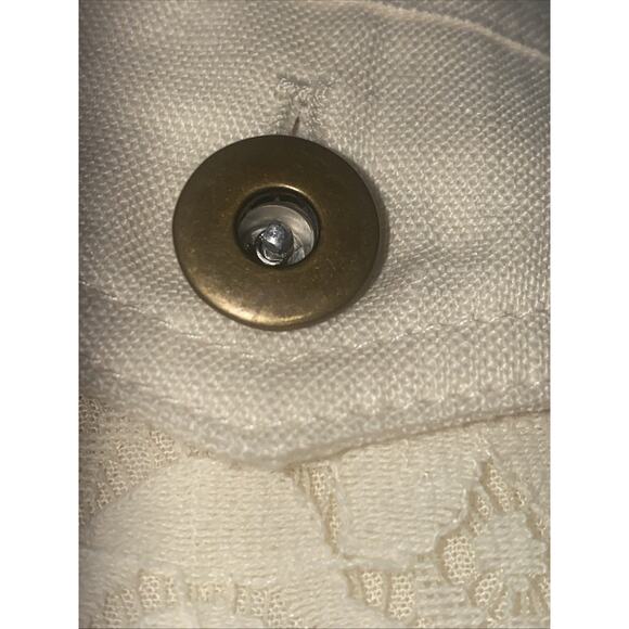 Multiples Petite Small Jacket Womens Cream Linen/lace Long Sleeve Cottagecore - Picture 8 of 9